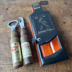 昭和レトロ　Johnnie Walker ウイスキー　ボトル型ケース 栓抜き