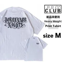 新品未使用 プロクラブ ヘビーウエイト プリント 半袖 Tシャツ 白 M E柄