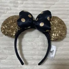 ディズニー カチューシャ ゴールド スパンコール ドット