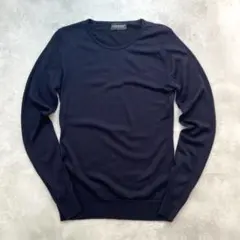 極美品✨ジョンスメドレー 近年タグニット クルーネック ピュアバージンウール M
