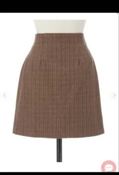 LILLIAN CARAT ブラウン系チェック タイトスカート