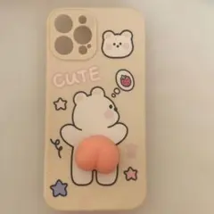 クマデザイン iPhone12promaxケース 立体尻部付き