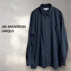 ユニクロ JWアンダーソン 長袖シャツ Lネイビー JW ANDERSON