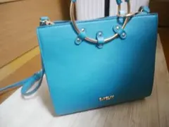 DAKELLY ターコイズ ハンドバッグ