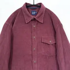 M 良品 00s OLD GAP オールドギャップ 細畝 コーデュロイ シャツ