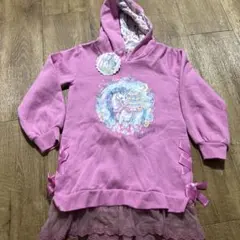 新品 タグ付 ECONECO ユニコーン 裏起毛 ワンピース ピンク 130cm