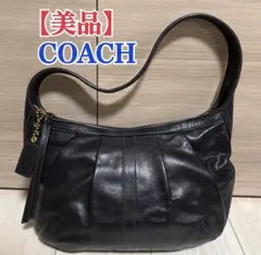 【美品】COACH レザー ワンショルダー エルゴ ホーボー ハーフムーン 黒