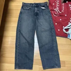 ダークブルーワイドレッグデニムパンツ　GU