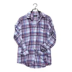 burberry black label リネン　チェック柄　長袖　シャツ　Mのサムネイル