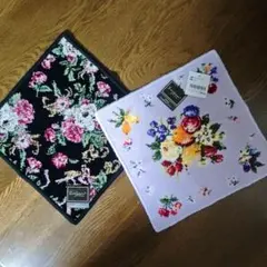 Enjeune 花柄 タオルハンカチ 2枚セット