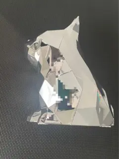 犬型 ティッシュケース シルバー大