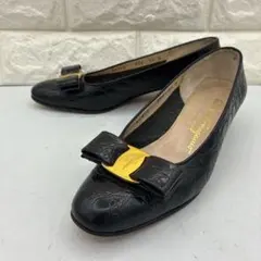 【良品】サルヴァトーレフェラガモ ヴァラリボン パンプス 5.5 美脚 金金具