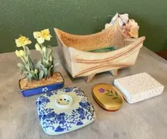和 インテリア 雑貨 花器 小物入れ 香立て 香炉 セット