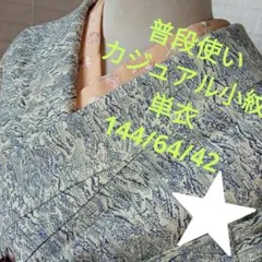 ★3863普段使い　単衣　カジュアル小紋