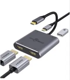USB C HDMI 変換アダプター　デュアル HDM 4-in-1
