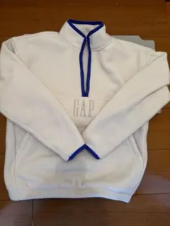 GAP ボア　ハーフジップ　プルオーバー　白のサムネイル
