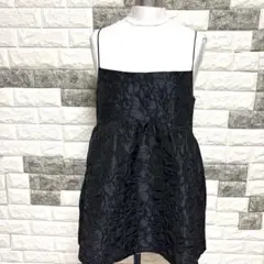 極美品【JEANASIS】ジーナシス波模様ビスチェF黒オシャレエレガント可愛い