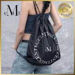 新品✨MUCENT ロゴ ナップサック 黒 韓国限定 ブラック　ムセントのサムネイル