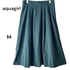 アクアガールaquagirl タックひざ丈フレアスカート モスグリーン Mのサムネイル
