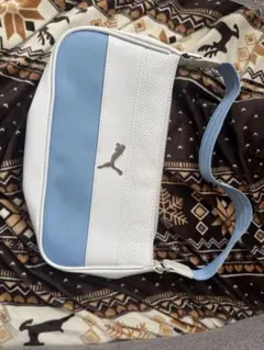 PUMA ホワイト/ブルー ショルダーバッグ