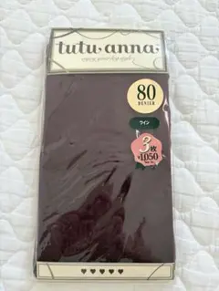 【新品未使用】tutu anna タイツ 80デニール ワイン M-L 平成