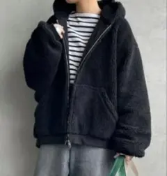 Gymphlex ライトボア ジップフードジャケット