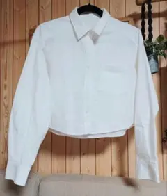 ホワイト クロップドシャツ 長袖