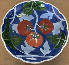 源右衞門　染付トマト絵皿のサムネイル