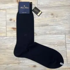 ブルックスブラザーズ　ロゴ刺繍メンズソックス　ネイビー　25㎝〜26㎝　日本製のサムネイル