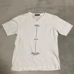 【ニコル】白　Ｔシャツ　Ｖネック 綿100% 文字入り　スソスリットあり★のサムネイル