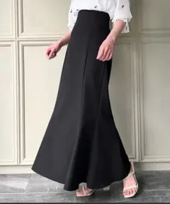 JUNOAH　ハイウエストレースアップ　マーメイドスカート　黒