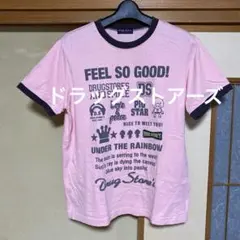 ドラッグストアーズ　プリントTシャツ ピンク