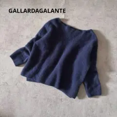 GALLARDAGALANTE ガリャルダガランテ長袖ファーニットセーター紺系