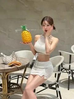 DHOLIC qung QUNG ココクロシェビキニ 水着 ホワイトのサムネイル