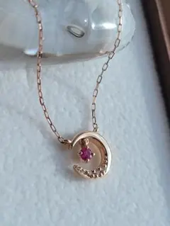 美品★ 4℃ K10YG ルビー ダイヤモンドネックレス ペンダント