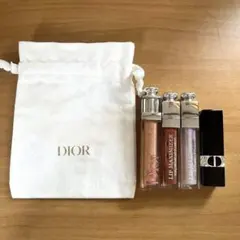 Dior リップグロス リップバーム　4本セット　巾着袋付き