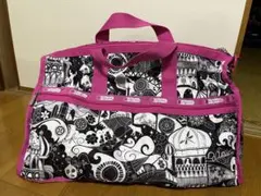 LeSportsac アートプリント ボストンバッグ ポーチ付き