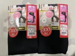 しまむら　ファイバーヒート　タイツ　300デニール　fukuske 黒　ブラックのサムネイル