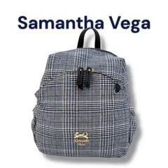新品未使用 Samantha Vega チェックサイドリボンリュック ブラック