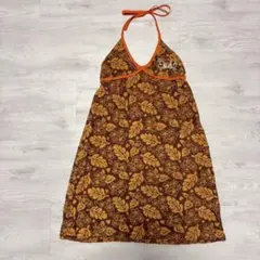 ディズニー　ミッキーとミニー刺繍　ホルターネックルームウェア　タオル地のサムネイル