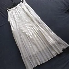 新品　レディース　MERCURYDUO　プリーツスカート　透け感　シルバー