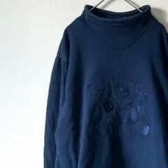 Wilson スウェット トレーナー ハイネック 裏起毛 くま 刺繍 ゆったり