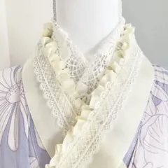 成人式振袖　パール重ね襟レース半衿フリル伊達襟卒業式袴　浴衣着物　帯飾り　七五三