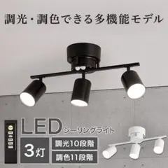 3灯 LEDシーリングライト(YP-S3 ブラック)のサムネイル