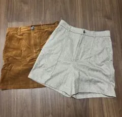 コーデュロイスカート キュロット 2点セット