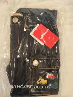 【新品未開封】ミキハウス　乗り物デザイン　デニムパンツ　100