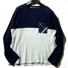 CRESTBRIDGE★CBチェック切替ポケット バイカラー 長袖カットソー Lのサムネイル
