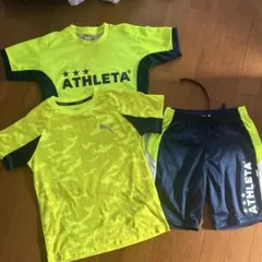 ATHLETAイエロー Tシャツとショートパンツセット　サッカー　140cm