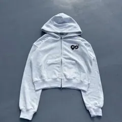 NINETY NINETY フード付きジップアップパーカー グレー