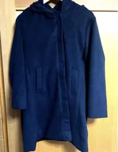 【冬服】濃いネイビー フード付き ロングコート　チャック